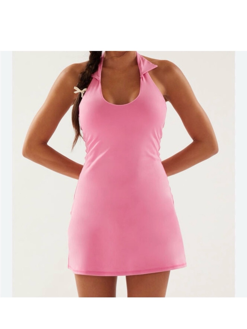 Bright Pink Halter Athletic Dress